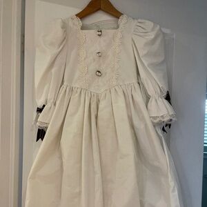 Vintage 90s Storybook Heirlooms White Ruffle Party dress Sz 6